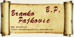 Branko Pajković vizit kartica